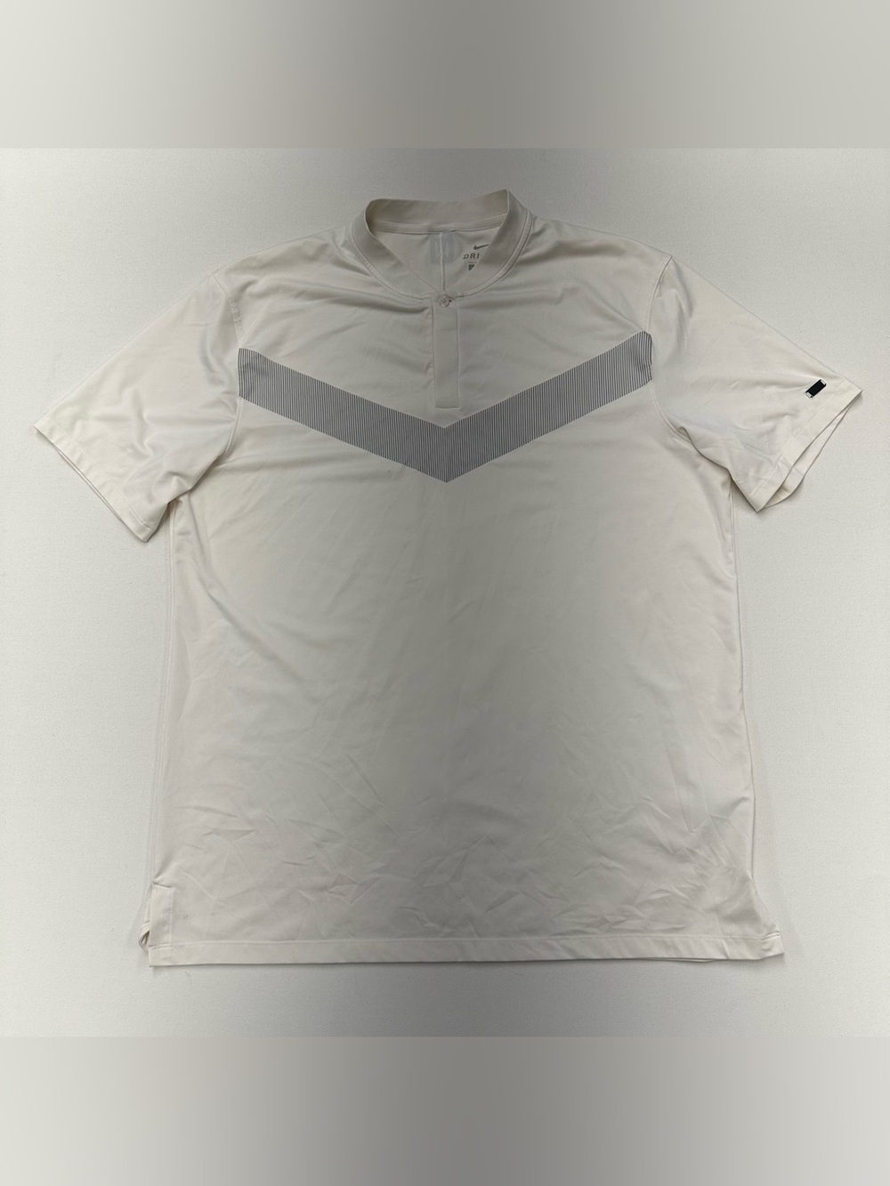 Nike Golf Polo Dri-FIT Men Large Blade Collar TW Chevron Shirt BV0501-133 Cream